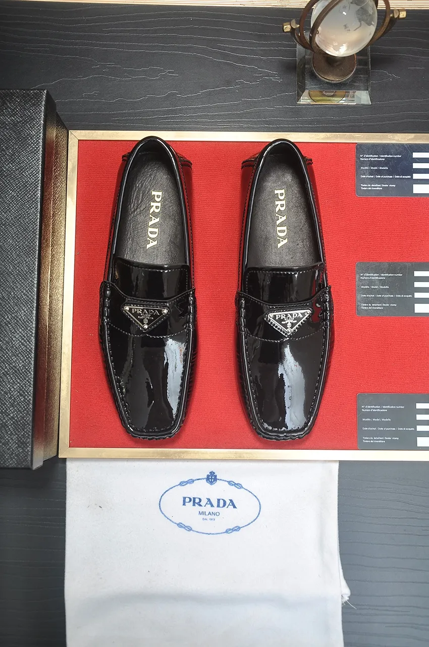 Men's Men's Shoes💰420💶【PRADA】 (High-end Niuli) New 🍀PRADA - Prada Doudou Shoes! Made of imported original cowhide, the inner top layer is comfortable cowhide lining! Original wear-resistant rubber outsole! High quality products! Code number 38-45 (45 customized)